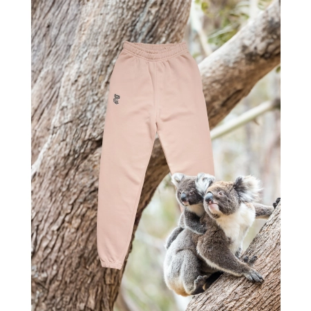 Spodnie damskie Basic z koalą australijskim - różowe